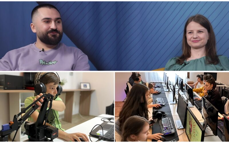 colaj cu copii la cursurile de programare de la punctul it